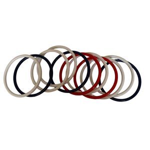 11 Vintage MCM Multicolored Plastic Bracelet Bangles of Red Blue & White Retro